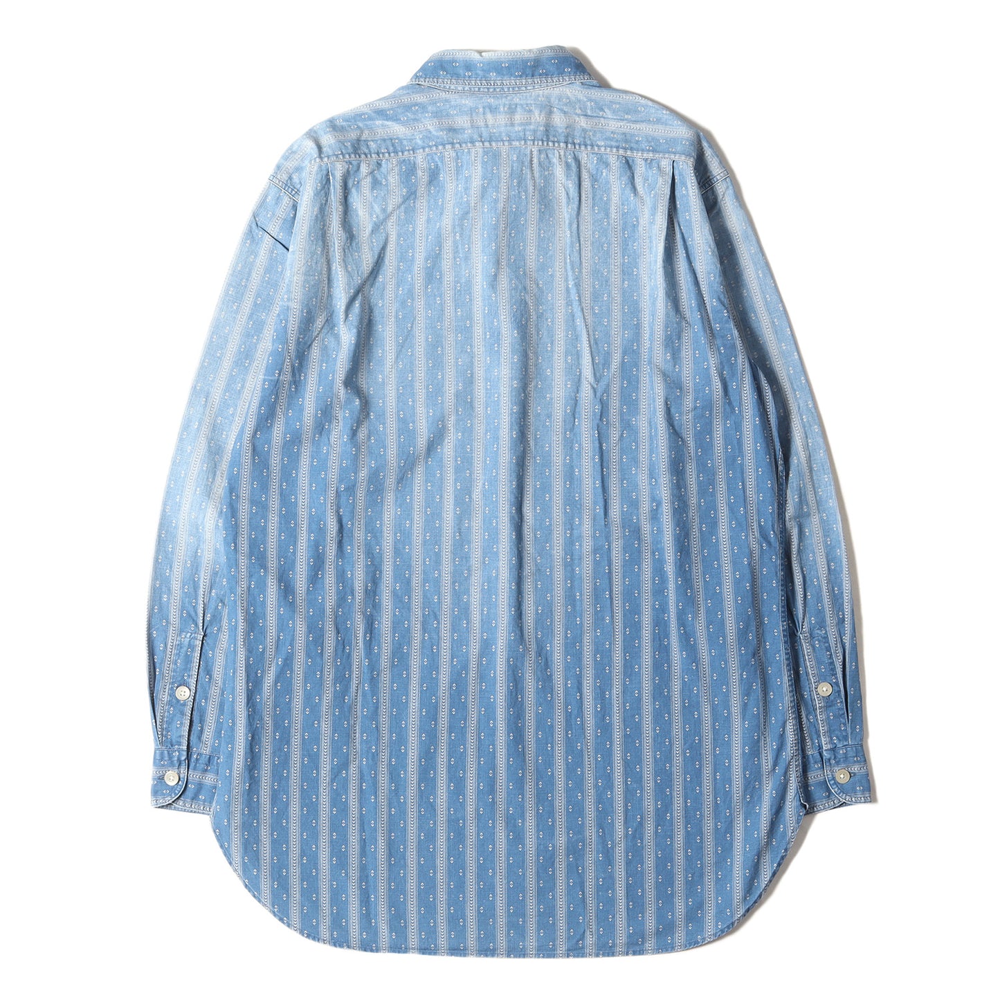 00s ヴィンテージ加工 ネイティブ ストライプ インディゴ ワークシャツ(MOAB WORKSHIRT)