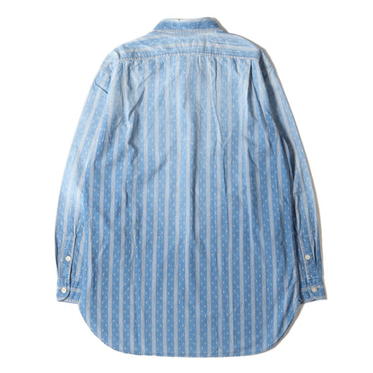00s ヴィンテージ加工 ネイティブ ストライプ インディゴ ワークシャツ(MOAB WORKSHIRT)