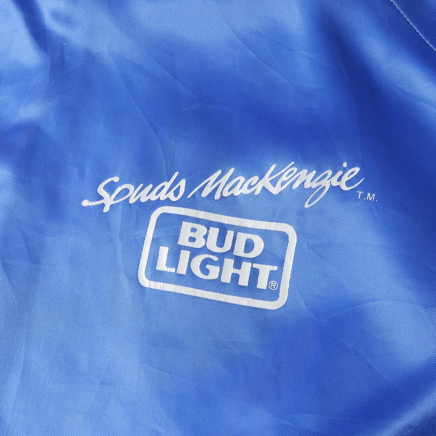 80s BUD LIGHT スパッドマッケンジー サテン スタジャン(企業物 / USA製)