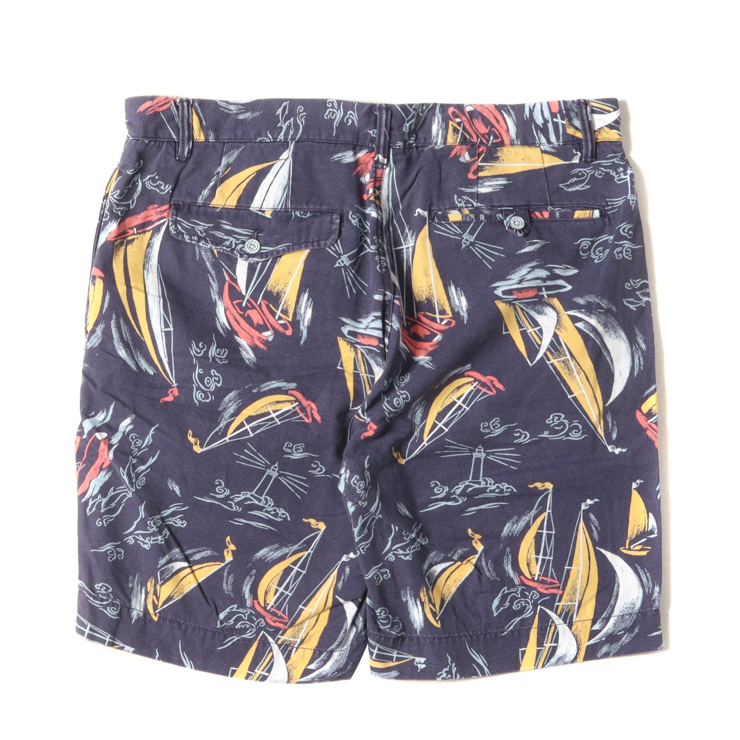 ヴィンテージ加工 ヨット柄 コットンダック ショーツ(STRAIGHT FIT)