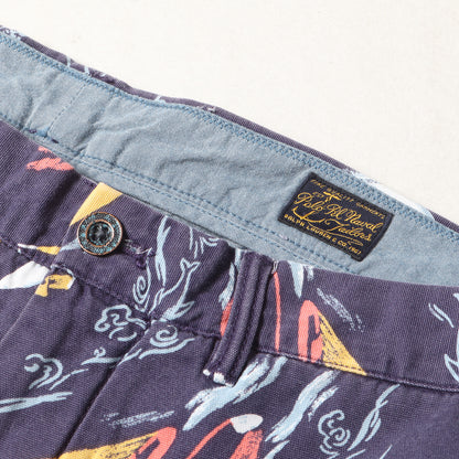ヴィンテージ加工 ヨット柄 コットンダック ショーツ(STRAIGHT FIT)