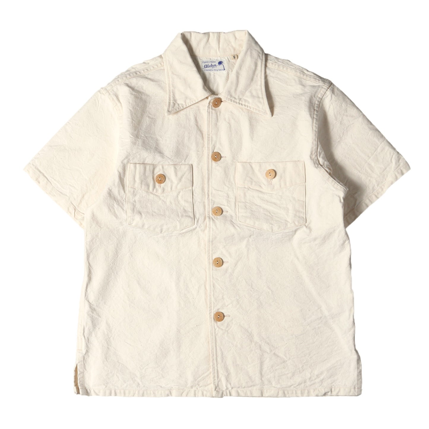 19SS パイナップルツイード ワーク 半袖シャツ(ALOHA BY KING SMITH実名復刻)
