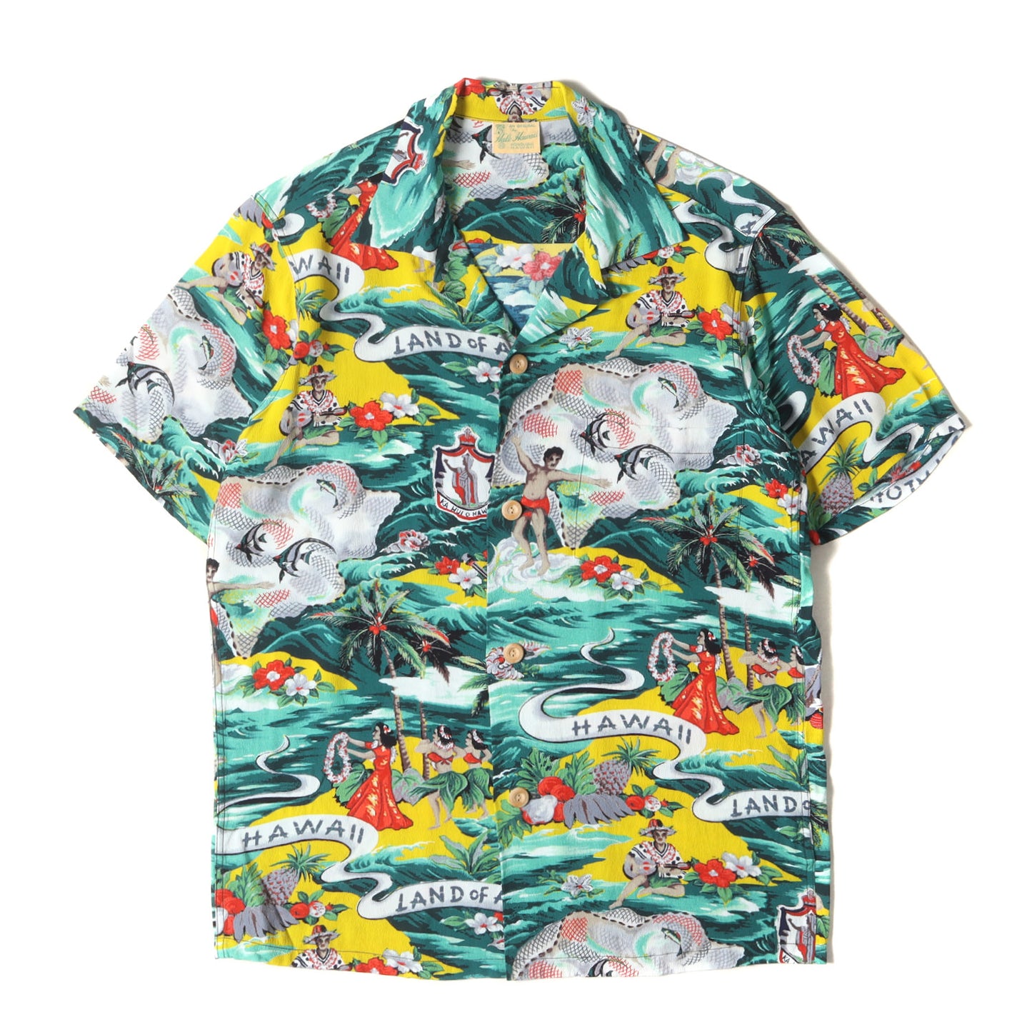 15SS ランド オブ アロハ柄 レーヨン アロハシャツ(HALE HAWAII実名復刻 / SPECIAL EDITION)
