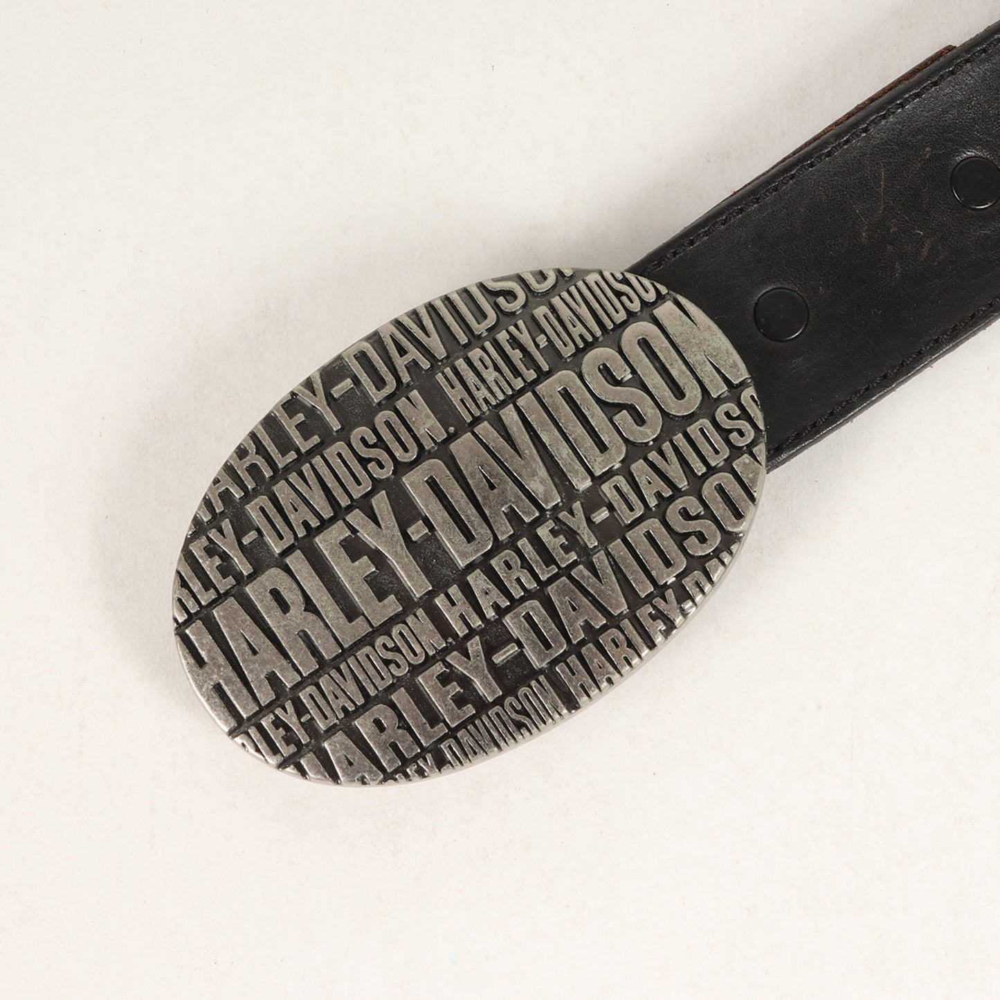 ロゴプレート付き バックル レザー ベルト(USA製)