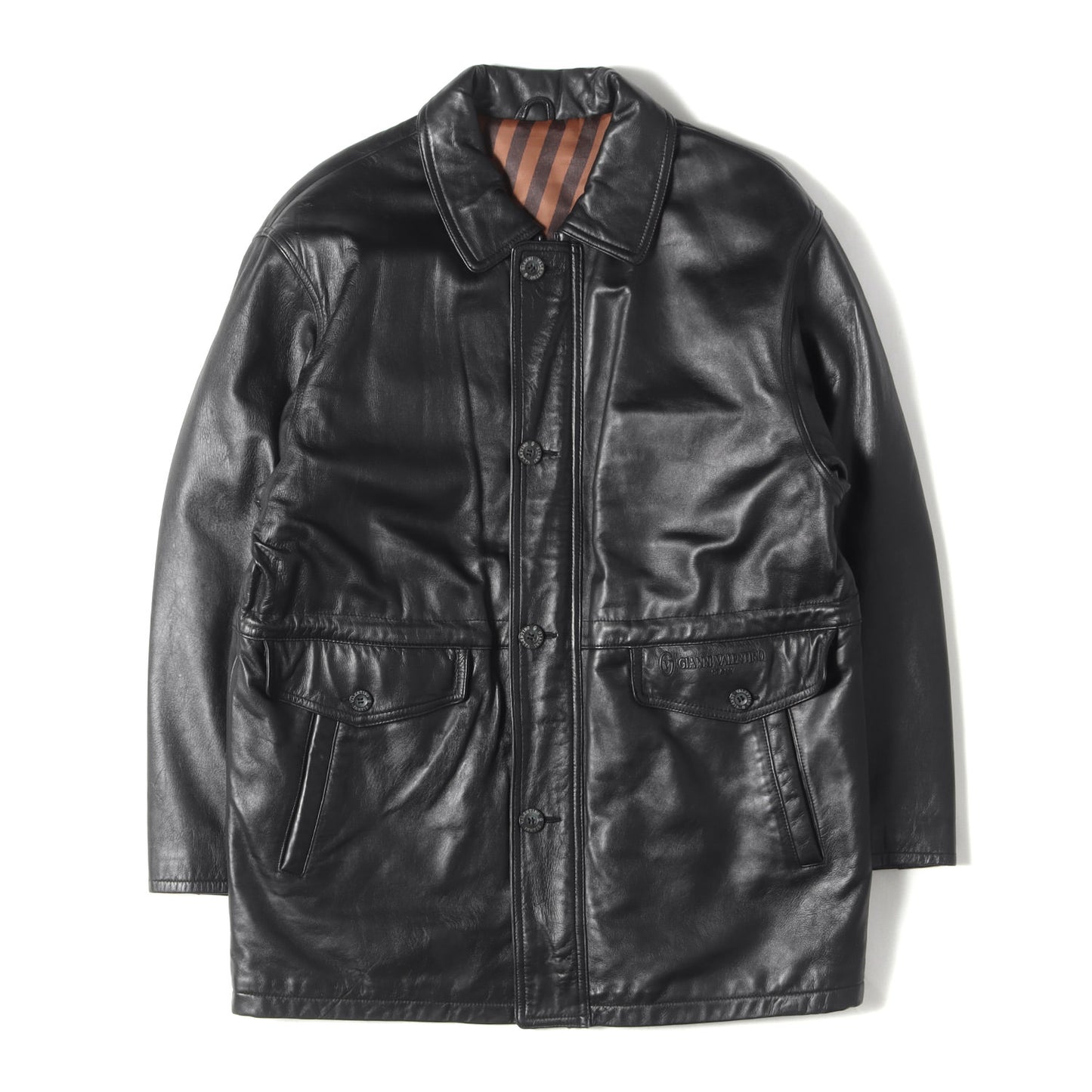 90s シープスキンレザー コート