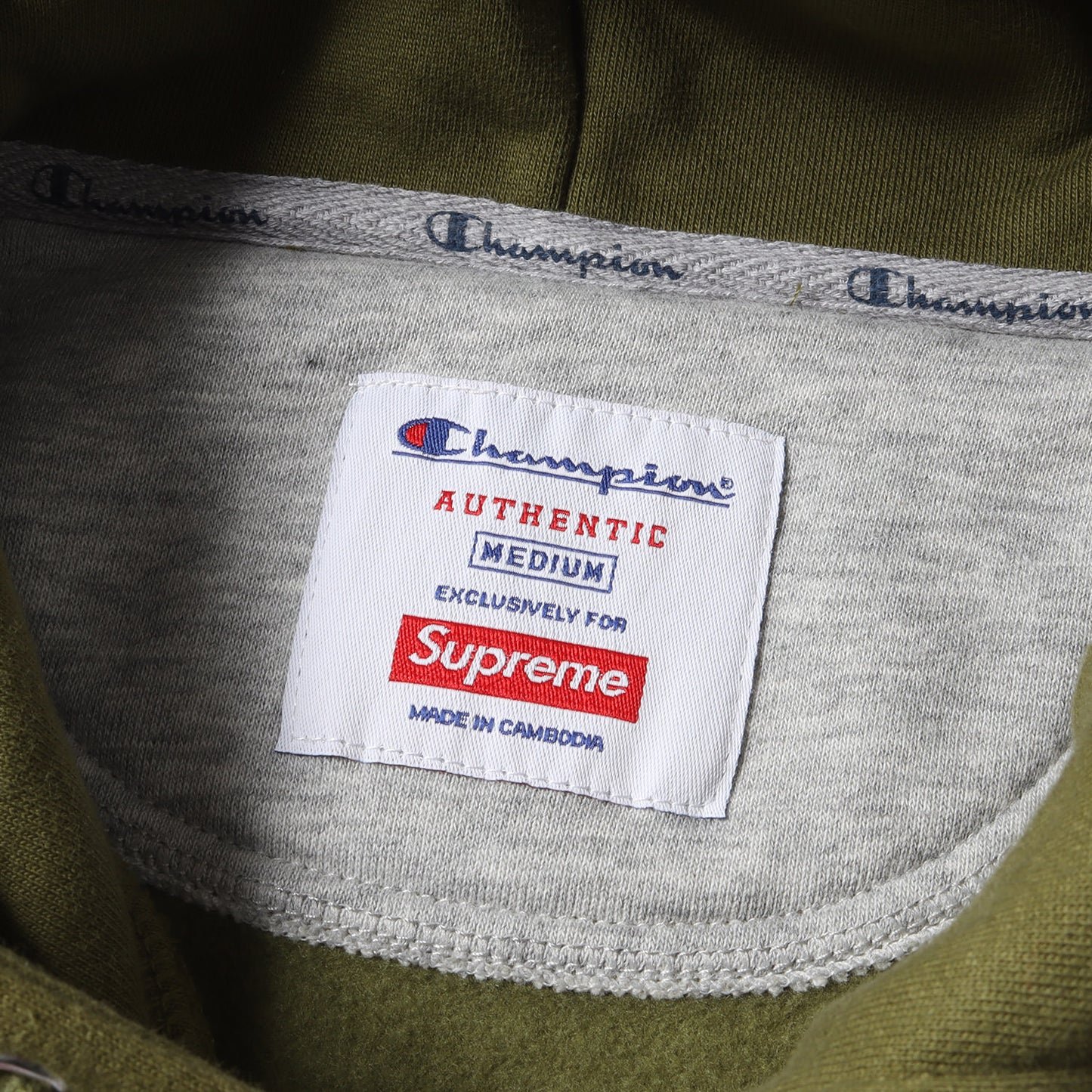 18AW ×Champion ビッグラベル スウェットパーカー(Label Hooded Sweatshirt)