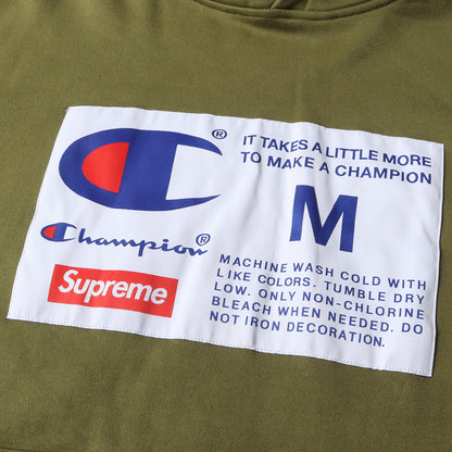 18AW ×Champion ビッグラベル スウェットパーカー(Label Hooded Sweatshirt)