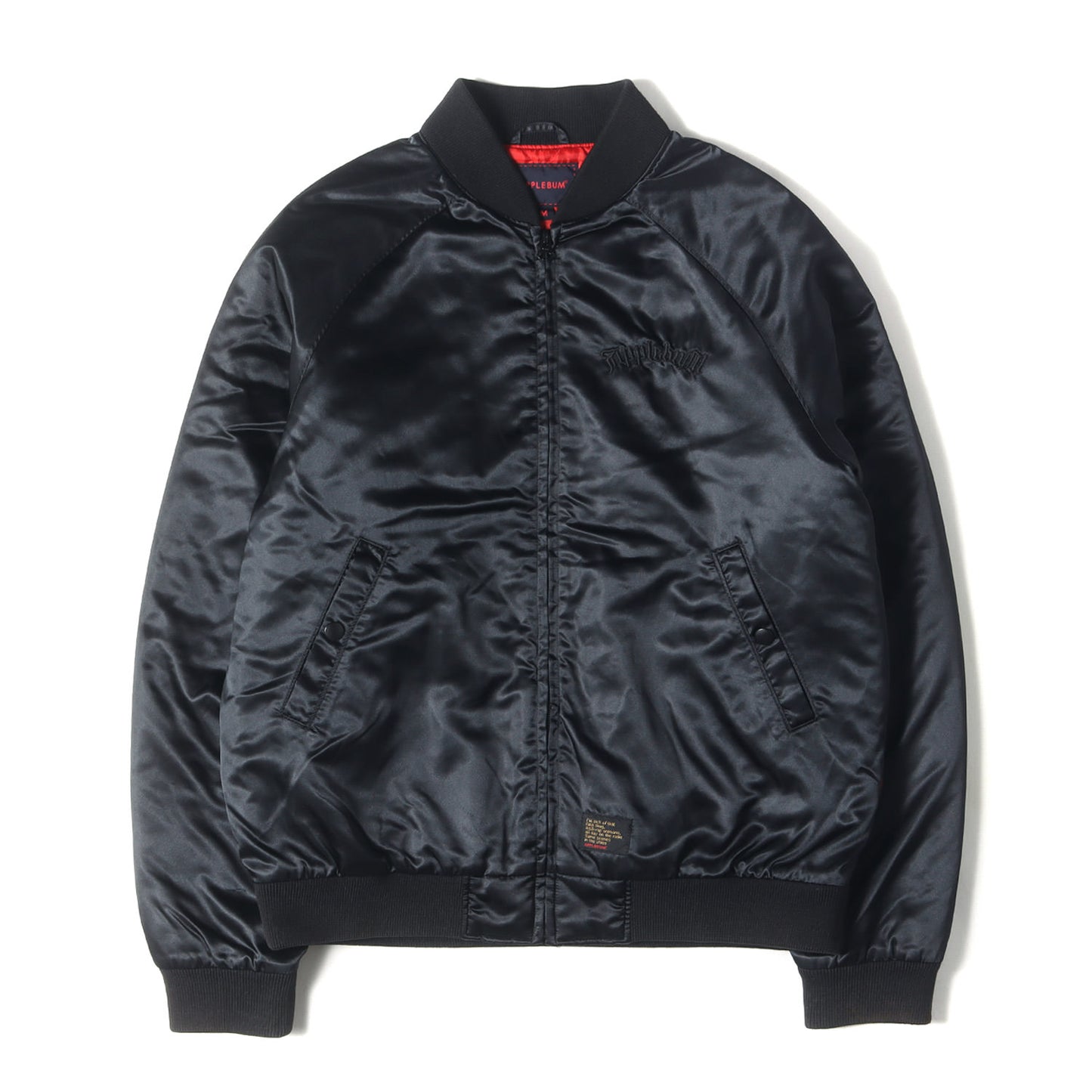 スカル刺繍 ナイロンサテン スタジャン