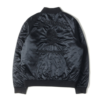 スカル刺繍 ナイロンサテン スタジャン