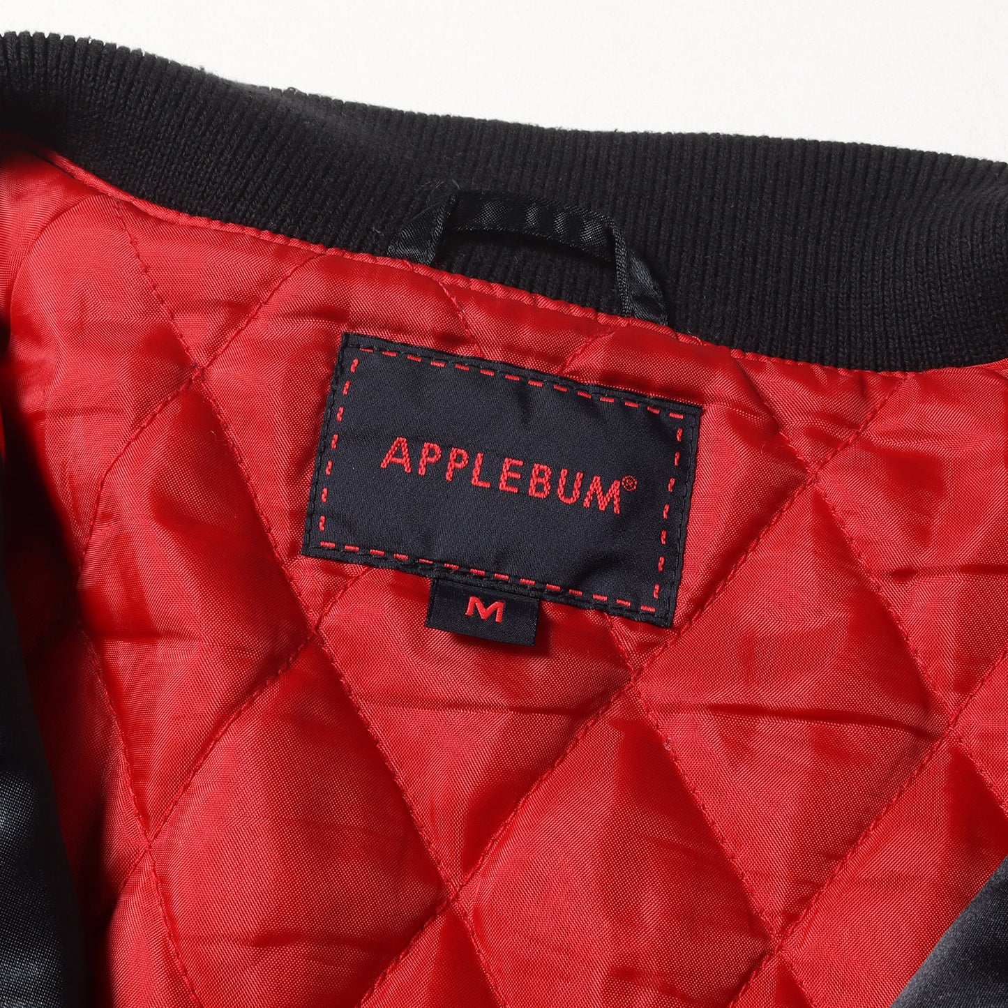 スカル刺繍 ナイロンサテン スタジャン