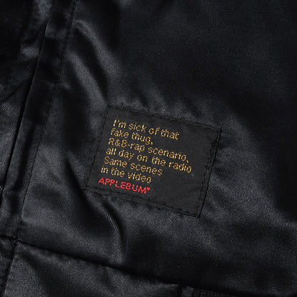 スカル刺繍 ナイロンサテン スタジャン