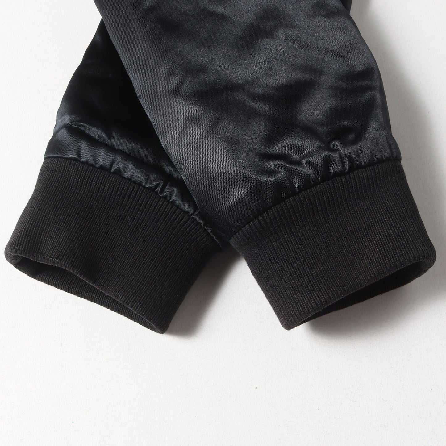 スカル刺繍 ナイロンサテン スタジャン