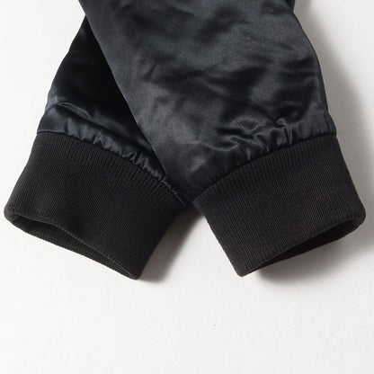 スカル刺繍 ナイロンサテン スタジャン