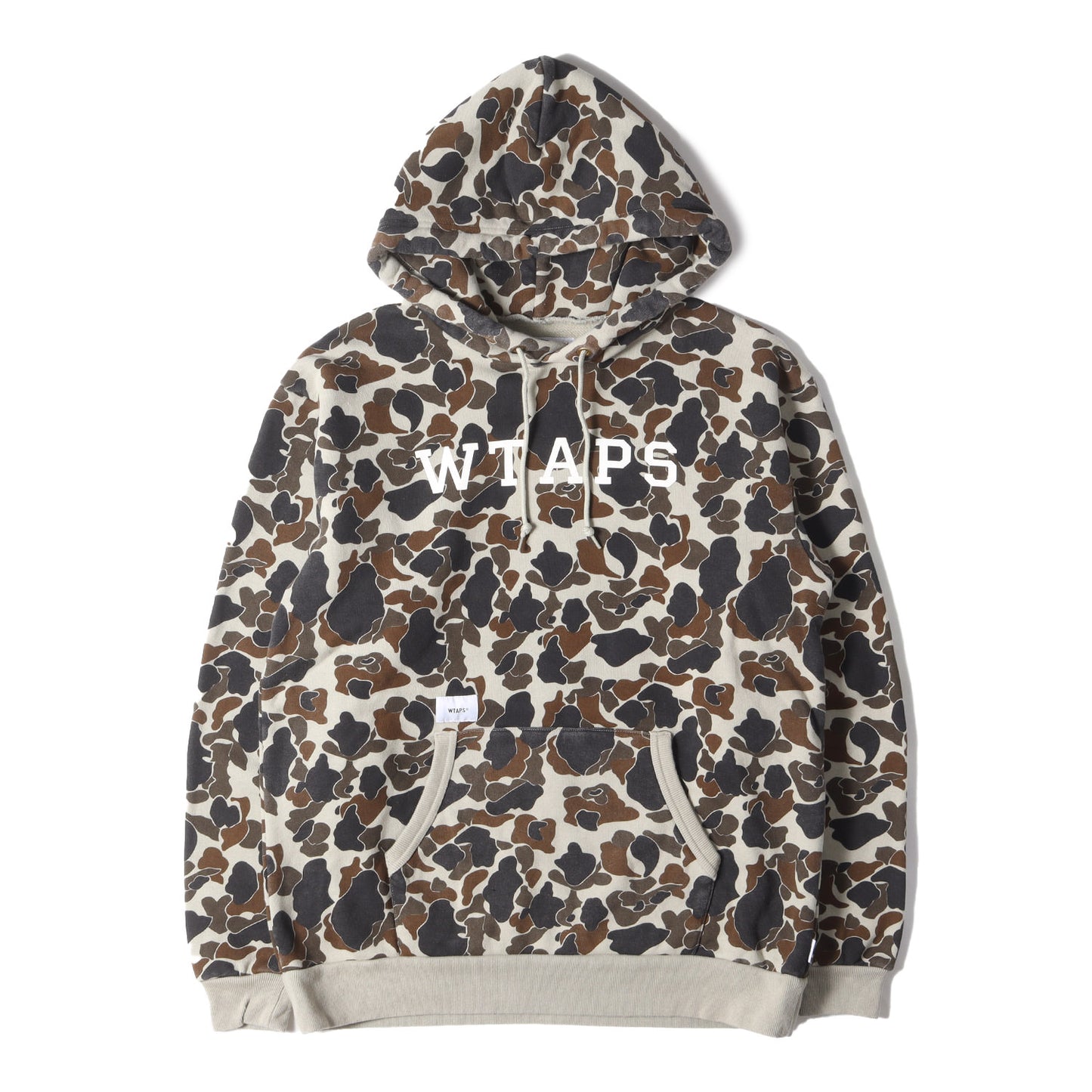 18AW ブランドロゴ ハンティングカモ柄 スウェットパーカー(DESIGN HOODED COLLEGE)