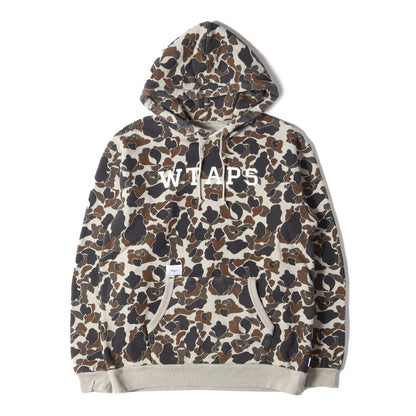 18AW ブランドロゴ ハンティングカモ柄 スウェットパーカー(DESIGN HOODED COLLEGE)