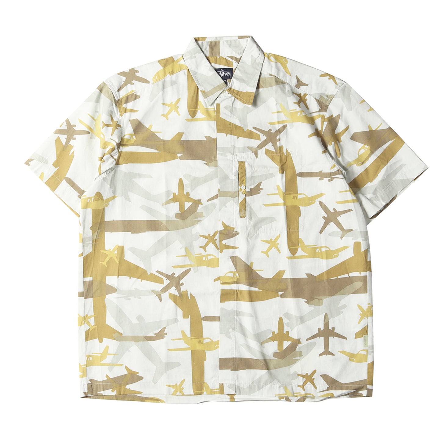 00s 飛行機柄 コットン 半袖シャツ(USA製)