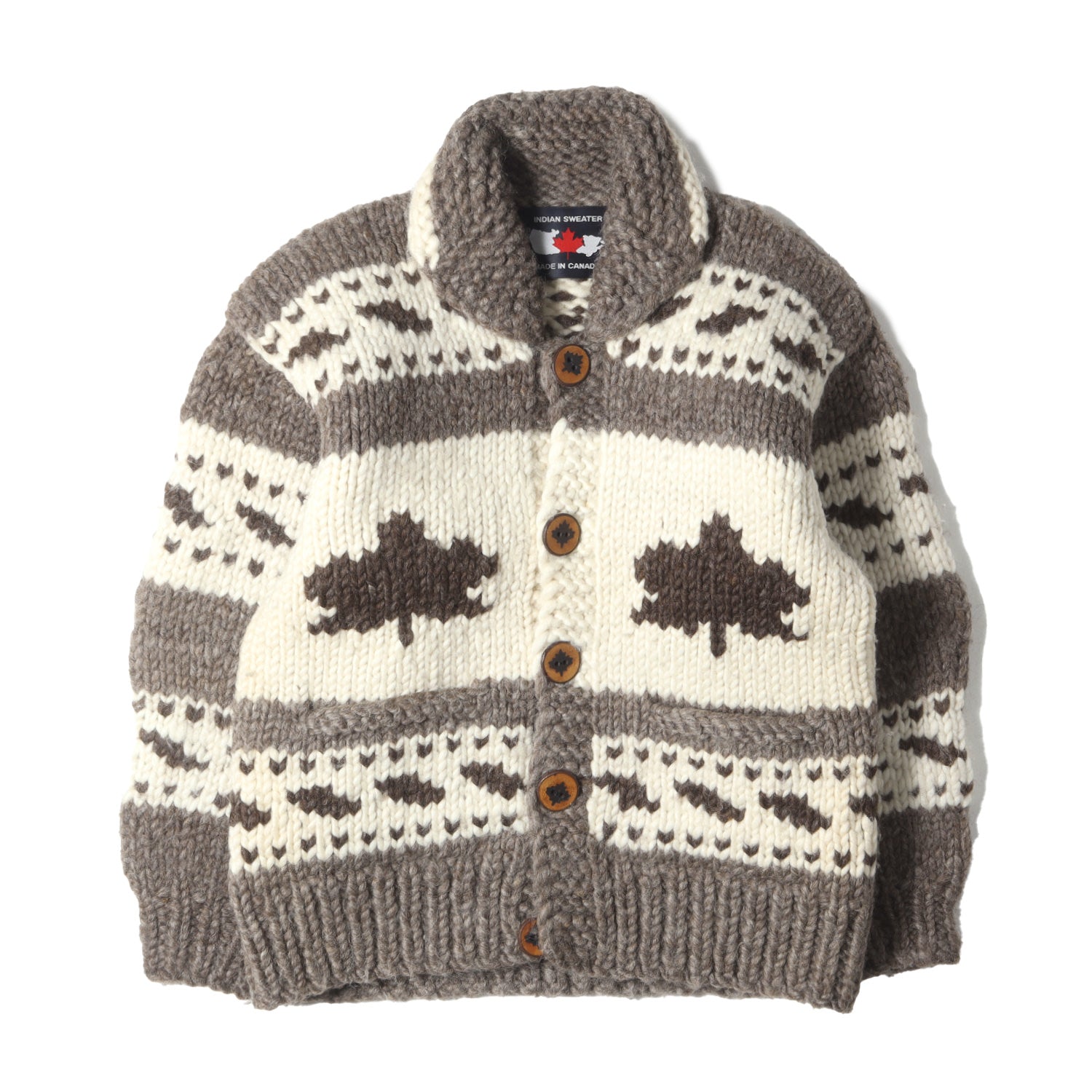 BRITISH KNIT BRAND (ブリティッシュ ニット ブランド) INDIAN SWEATER メイプルリーフ カウチンニット  セーター(カナダ製) - ブランド古着の通販・買取 | BEEGLE by Boo-Bee