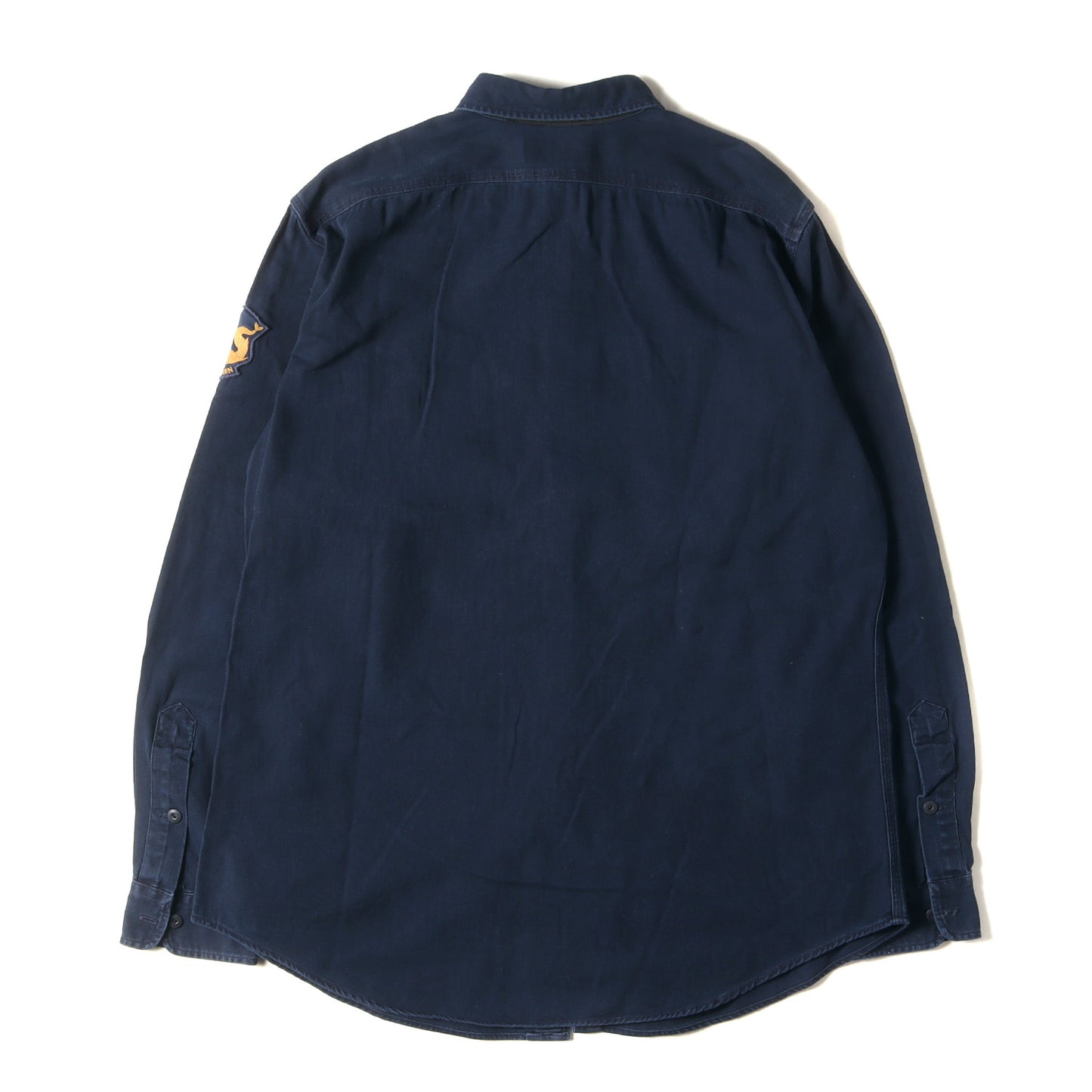 ワッペン付き インディゴ ツイル ワークシャツ(CUSTOM FIT)