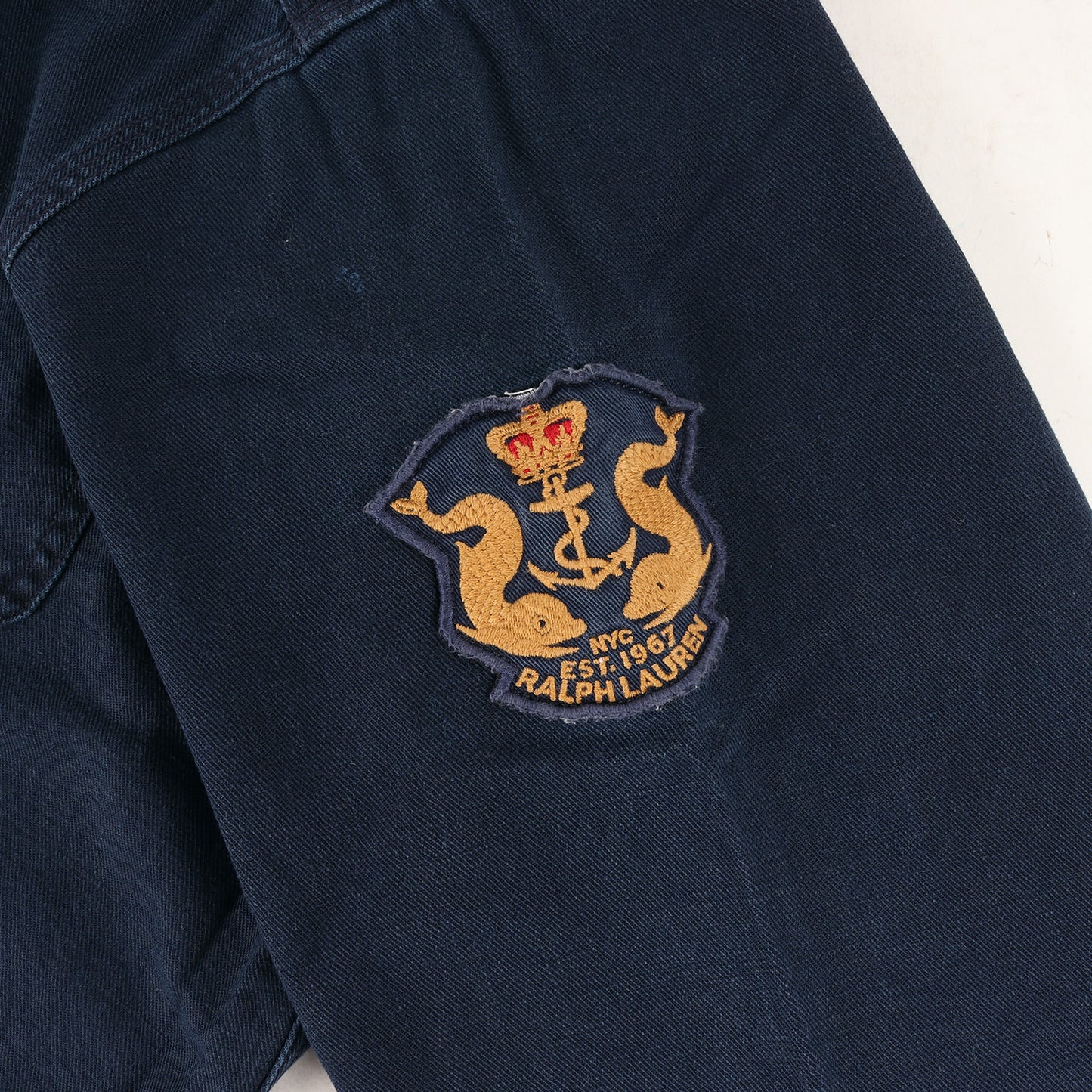 ワッペン付き インディゴ ツイル ワークシャツ(CUSTOM FIT)
