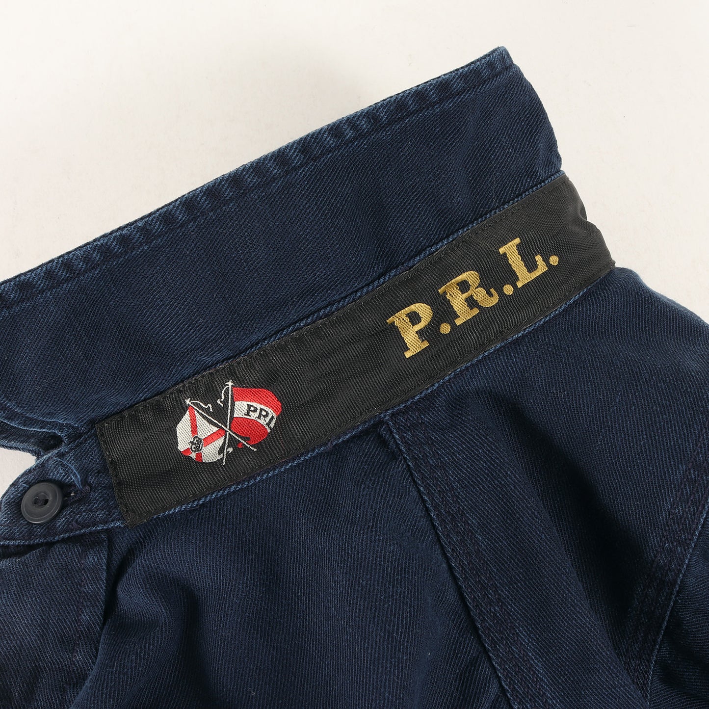 ワッペン付き インディゴ ツイル ワークシャツ(CUSTOM FIT)