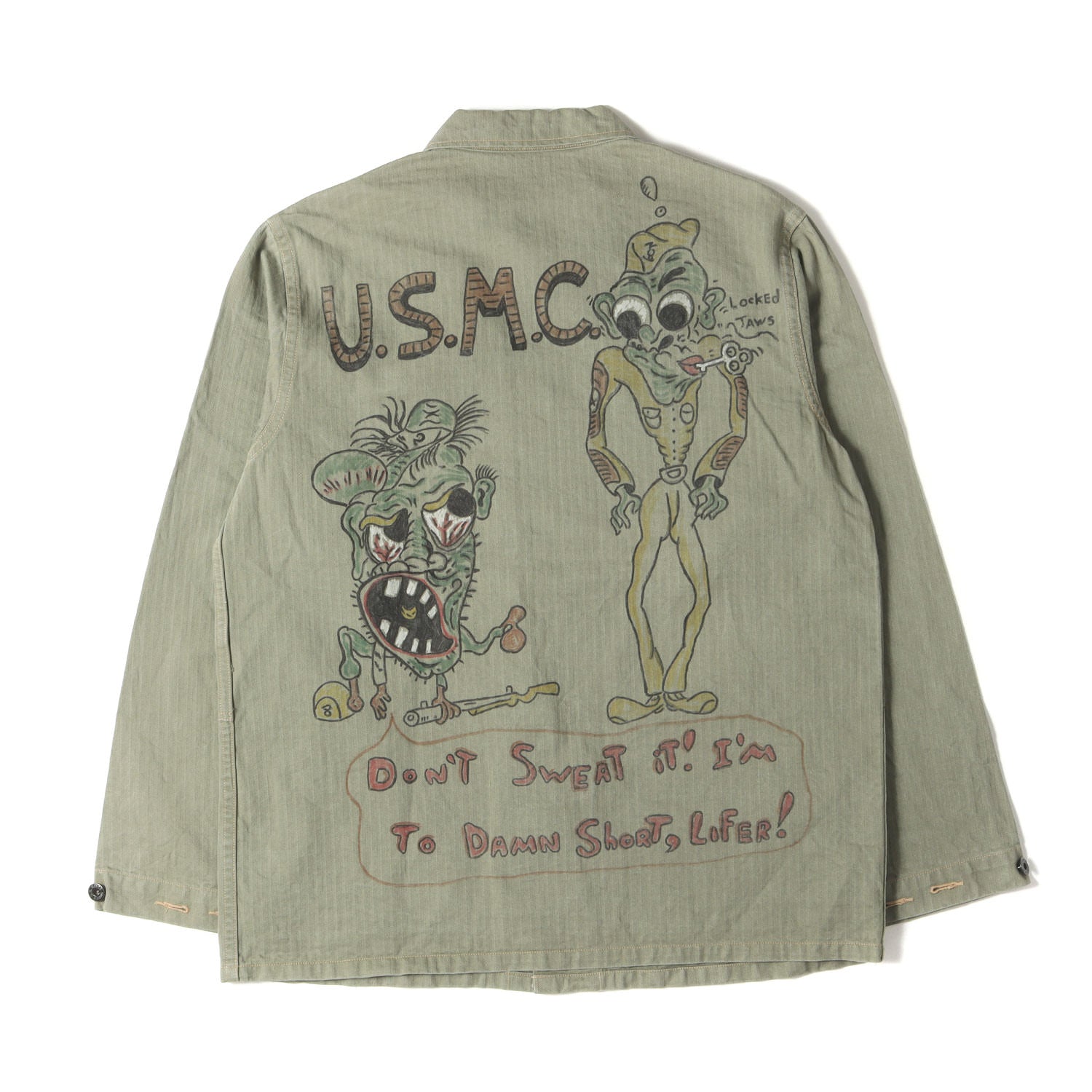 BuzzRickson's (バズリクソンズ) U.S.M.C M-44 純正ハンドペイント ヘリンボーン ユーティリティ  ジャケット(HERRINGBONE USMC JACKET) – ブランド古着の通販・買取 | BEEGLE by Boo-Bee