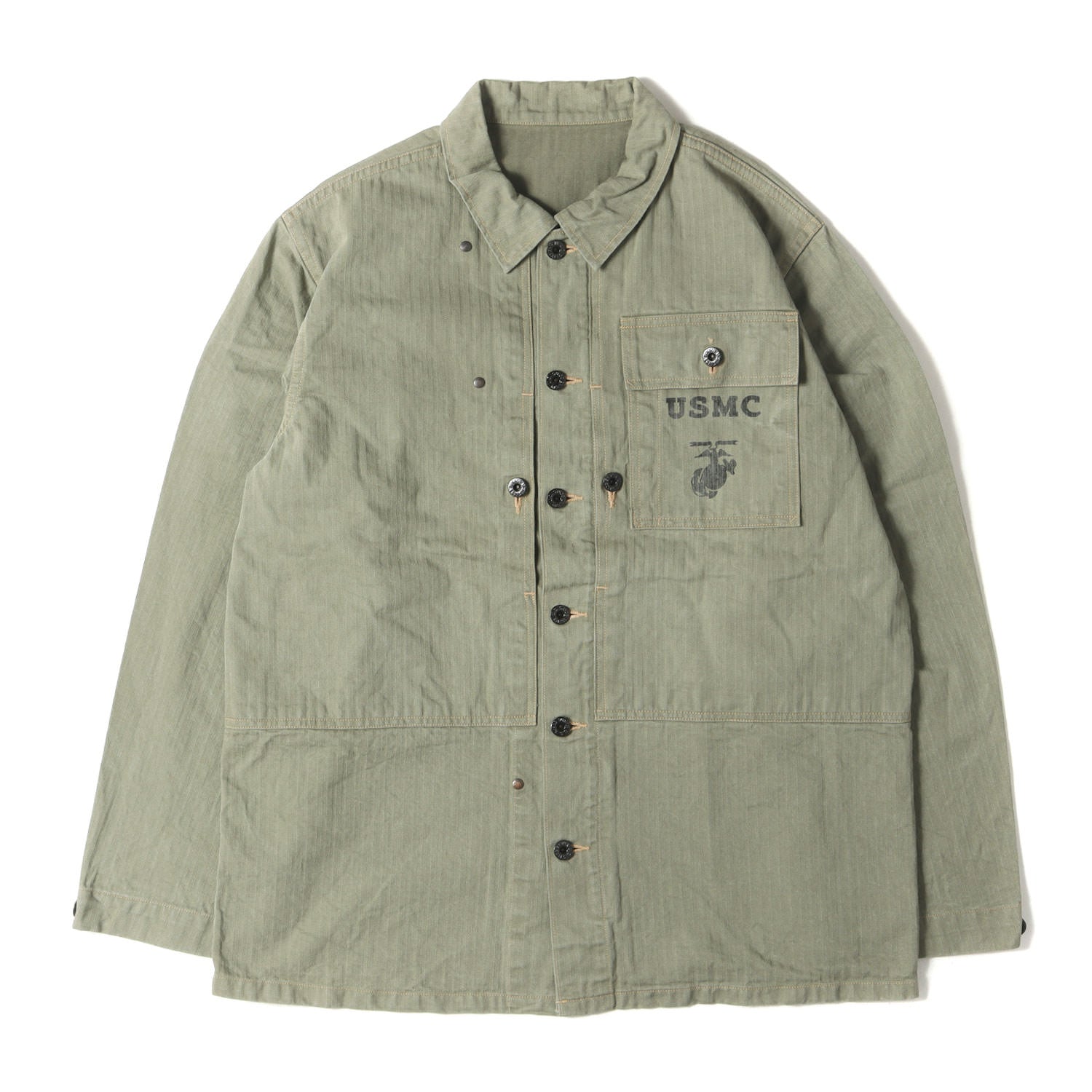 BuzzRickson's (バズリクソンズ) U.S.M.C M-44 純正ハンドペイント ヘリンボーン ユーティリティ  ジャケット(HERRINGBONE USMC JACKET) – ブランド古着の通販・買取 | BEEGLE by Boo-Bee