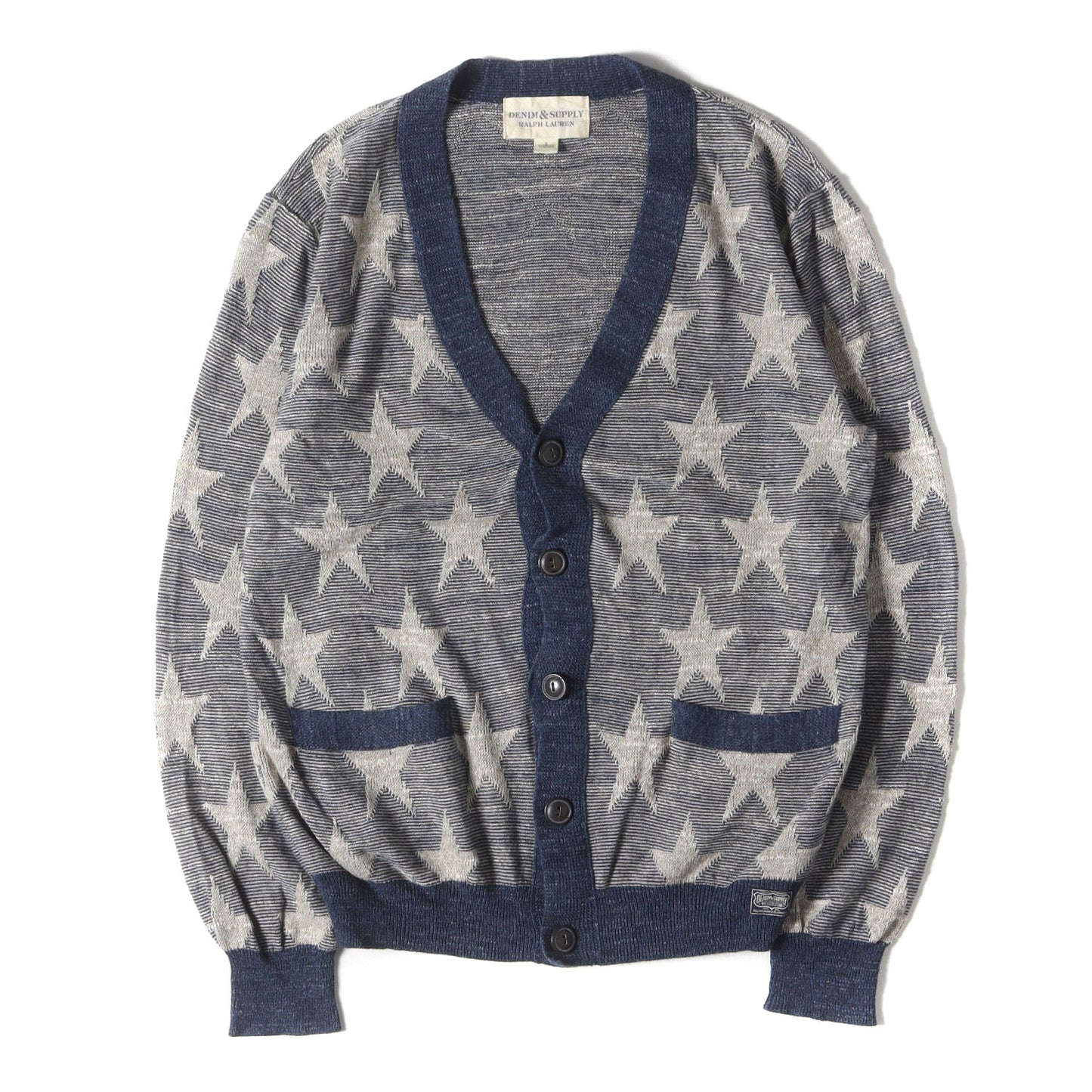 スター柄 コットン ニット カーディガン