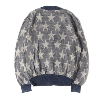 スター柄 コットン ニット カーディガン