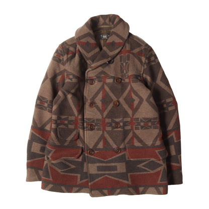 18AW ネイティブ柄 メルトンウール ショールカラー Pコート(Patterned Pea Coat)