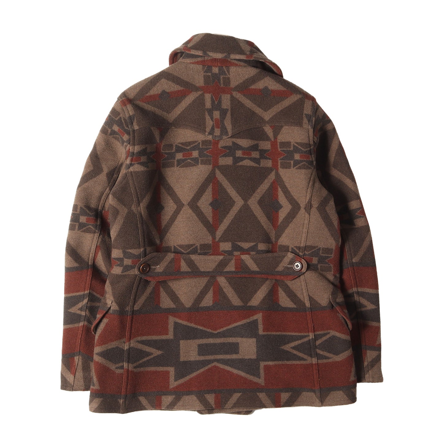 18AW ネイティブ柄 メルトンウール ショールカラー Pコート(Patterned Pea Coat)