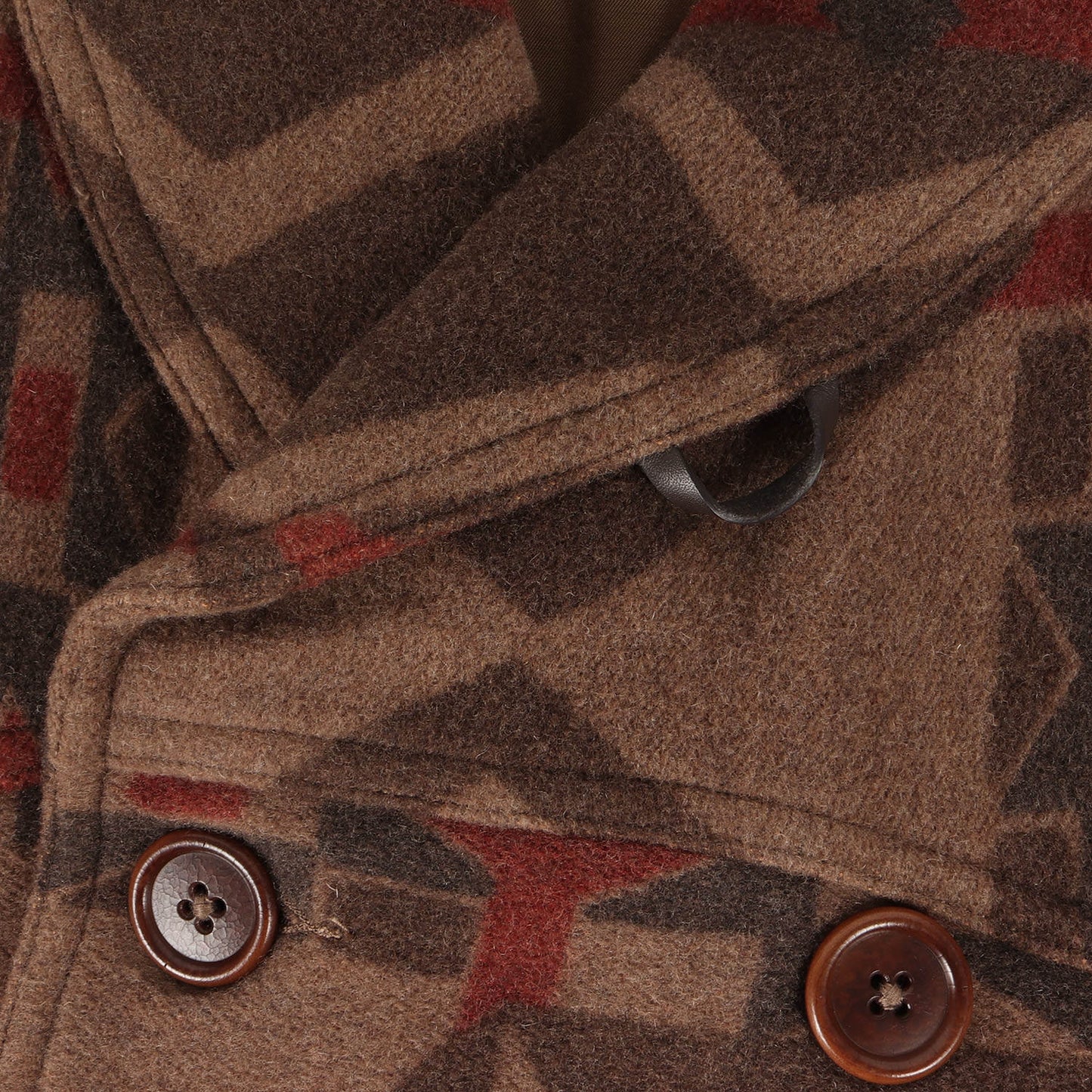 18AW ネイティブ柄 メルトンウール ショールカラー Pコート(Patterned Pea Coat)