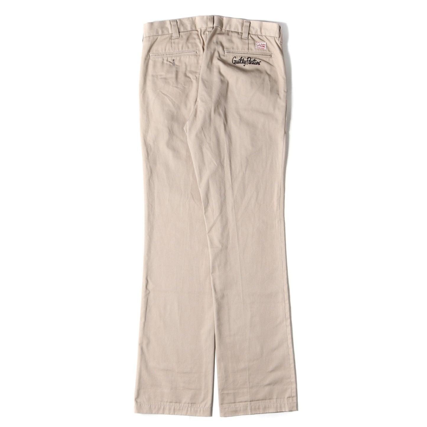 チェーン刺繍ロゴ T/Cツイル ブーツカット チノパンツ