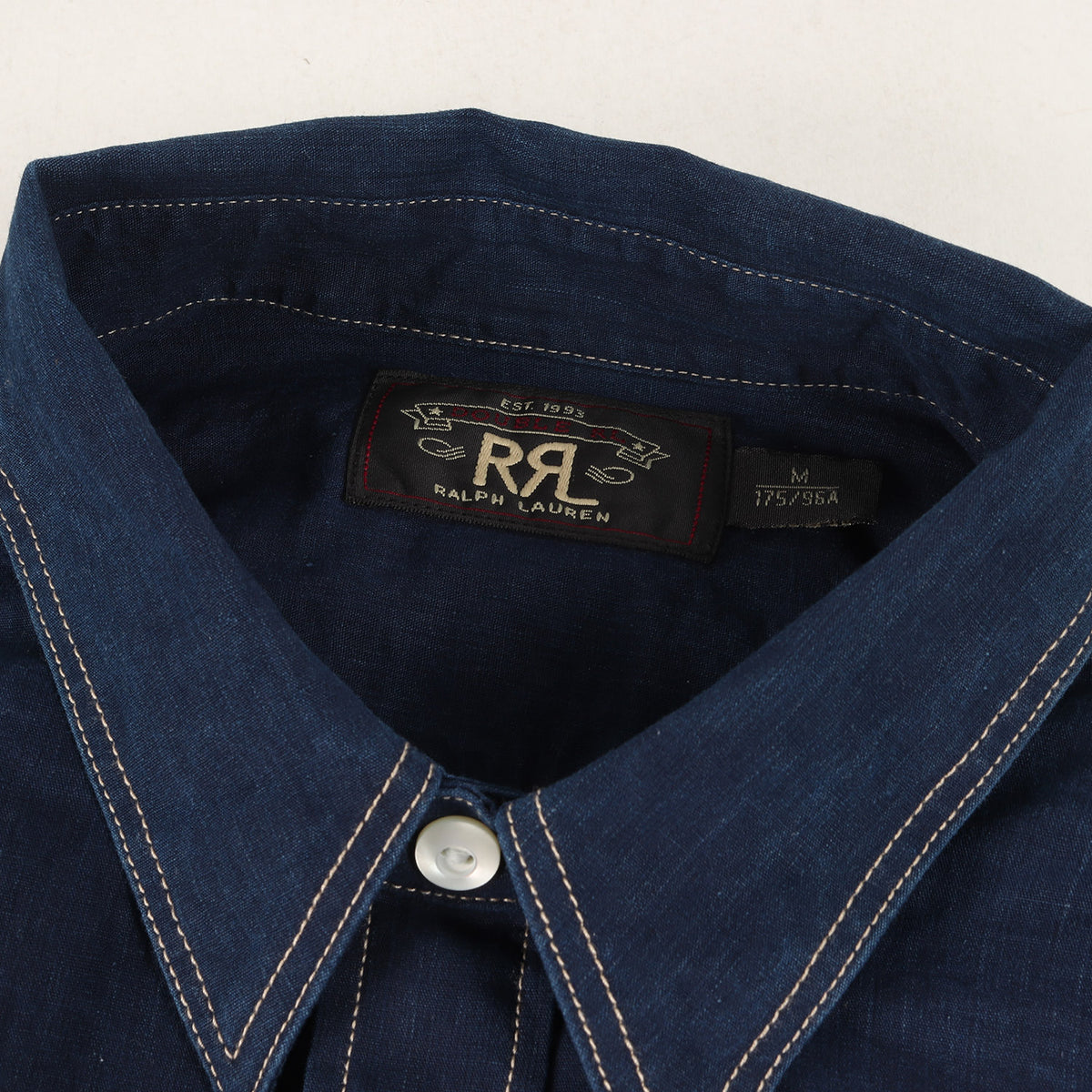 RRL (ダブルアールエル) チンスト付き インディゴ ポプリン プル 