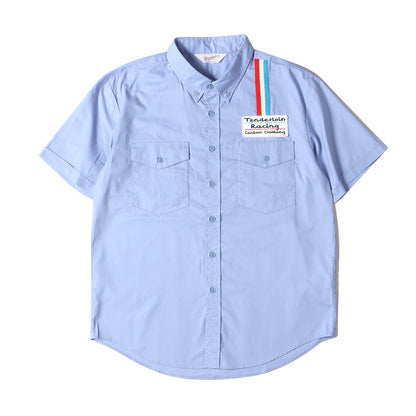 ワッペン付き レーシング ボタンダウン 半袖シャツ(T-RACING SHT U BD S/S)