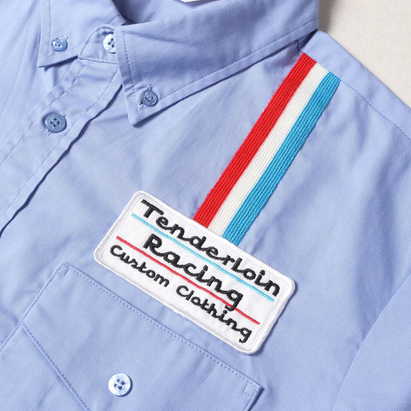 ワッペン付き レーシング ボタンダウン 半袖シャツ(T-RACING SHT U BD S/S)