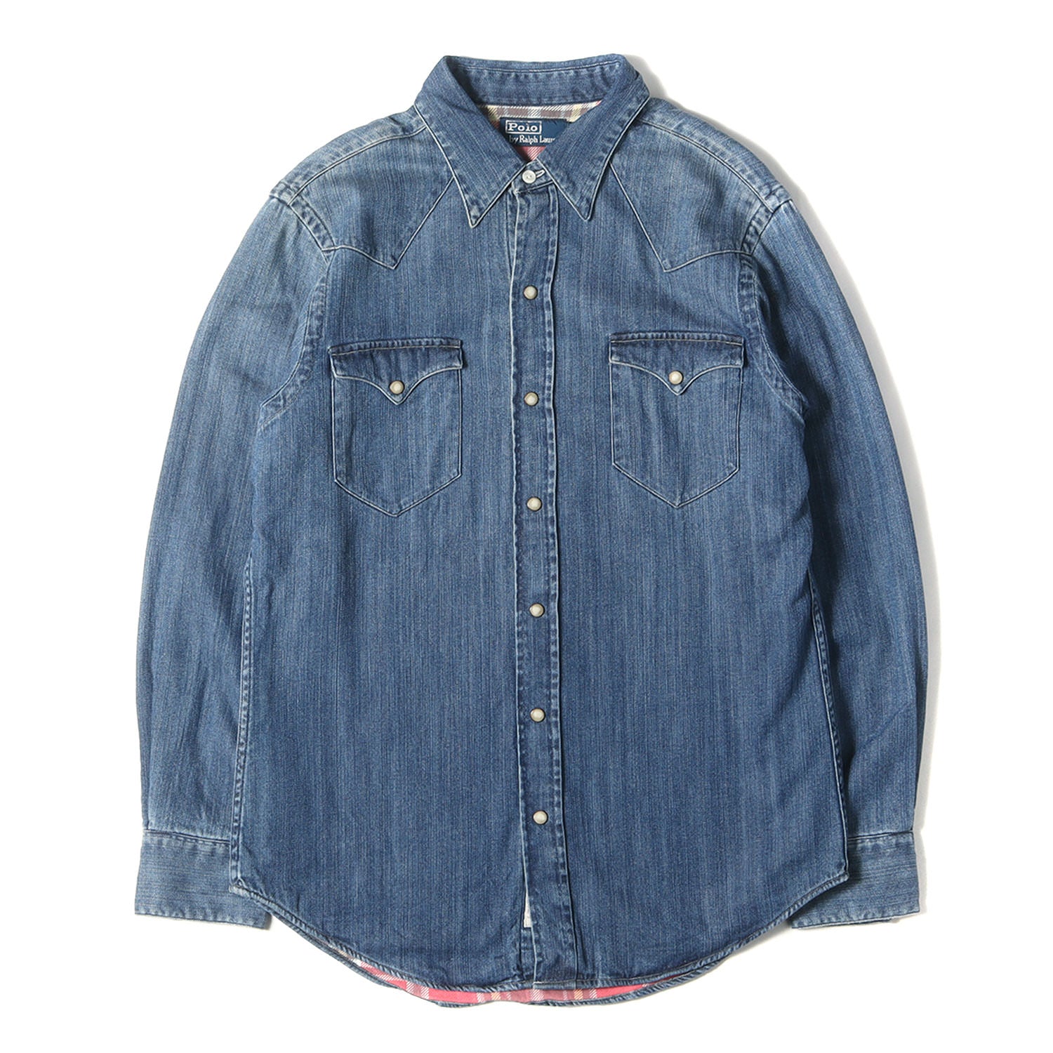 ラルフローレン グレー デニムジャケット フランネルチェック裏地 新品タグ付 ラルフローレン グレー デニムジャケット フランネルチェック