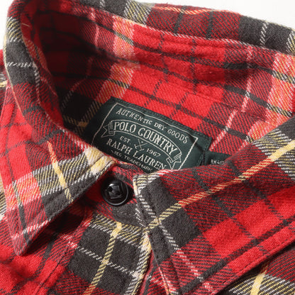 18AW 復刻 POLO COUNTRY チンスト付き チェック ワーク フランネルシャツ