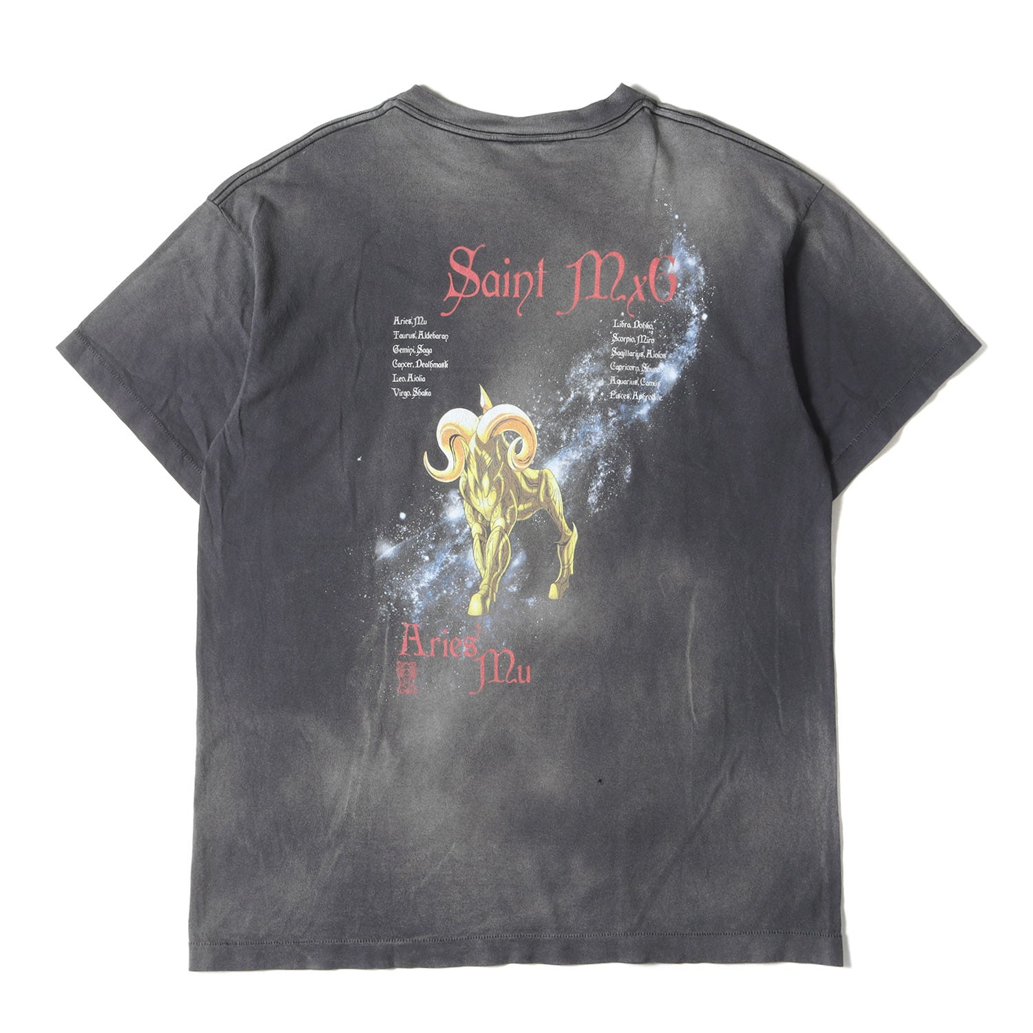 SAINT MICHAEL (セントマイケル) 24SS ×聖闘士星矢 ヴィンテージ加工 牡羊座のムウ Tシャツ(SS_SS TEE/MU) -  ブランド古着の通販・買取 | BEEGLE by Boo-Bee