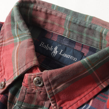 クレイジーパターン タータンチェック ボタンダウン シャツ