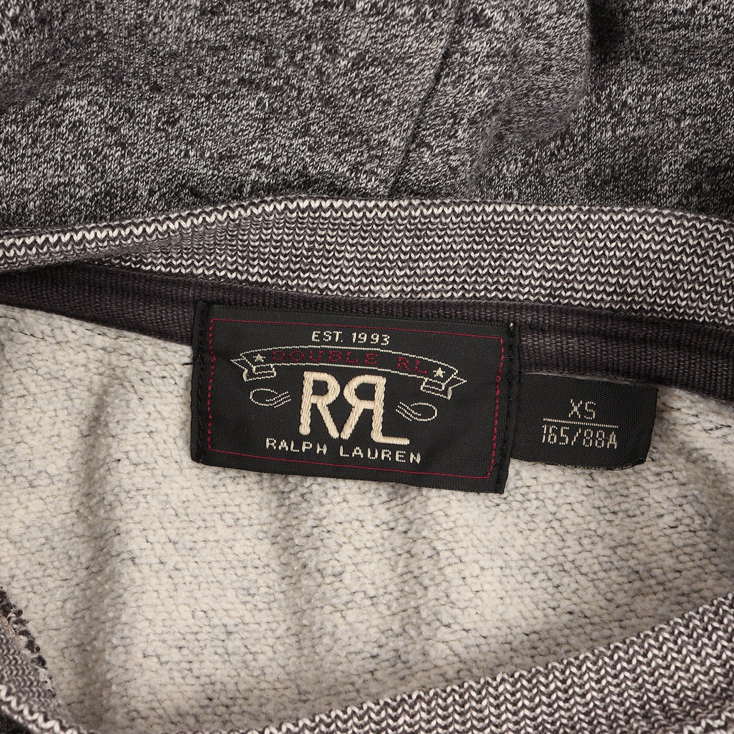 RRL (ダブルアールエル) ダメージ加工 後付けフード 無地 ごま塩 前V 