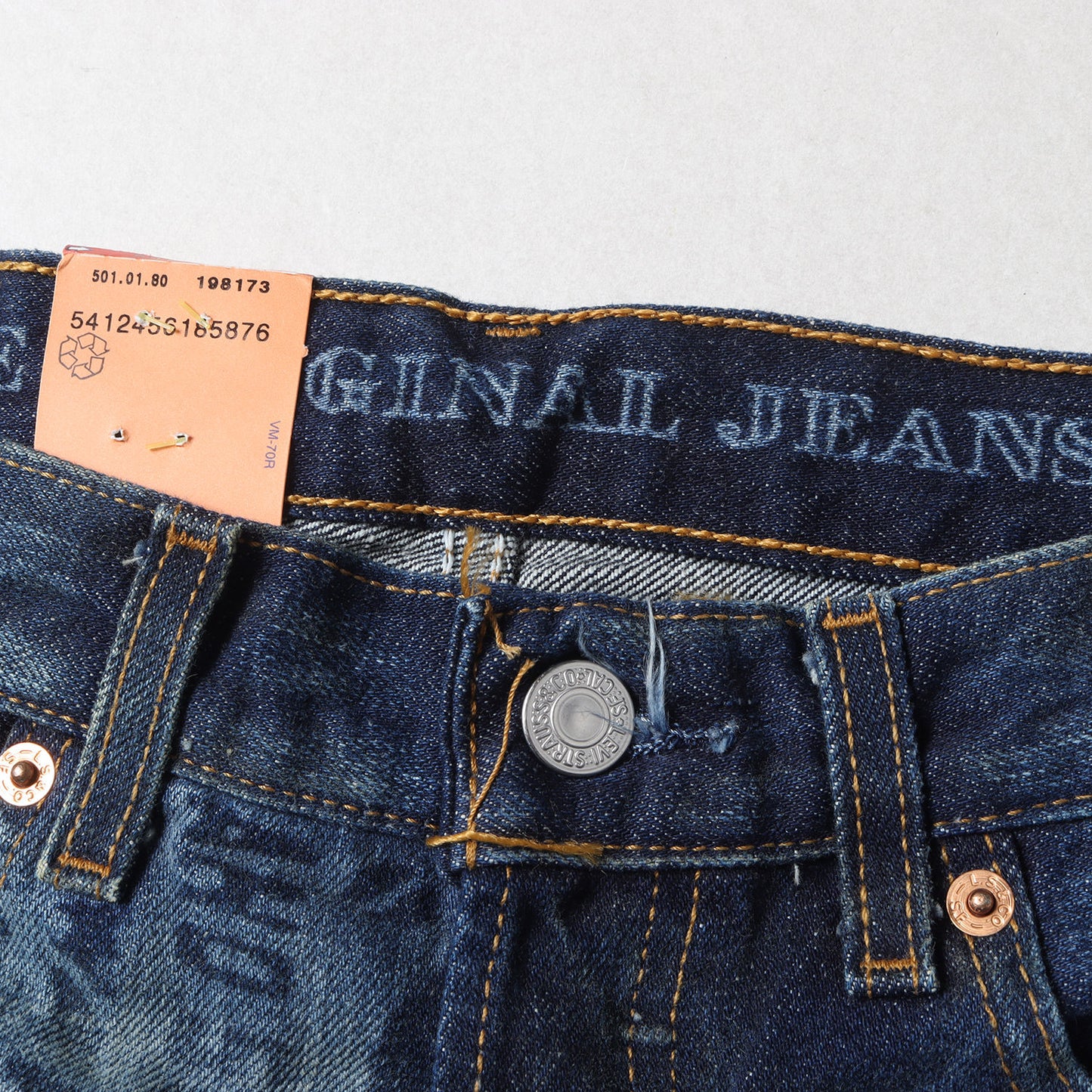 00s EURO企画 ラベルプリント 501 デニムパンツ(501-0180 / デッドストック)