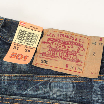 00s EURO企画 ラベルプリント 501 デニムパンツ(501-0180 / デッドストック)