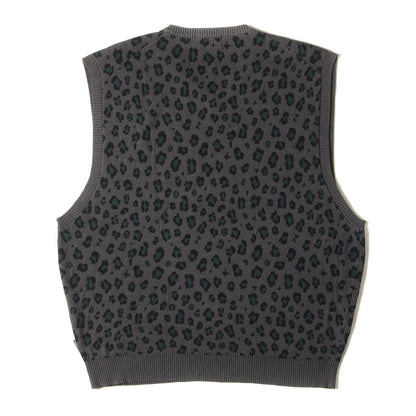 KEBOZ (ケボズ) レオパード柄 Vネック ニット ベスト(LEOPARD KNIT  
