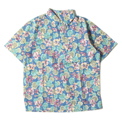 90s フラワー柄 プルオーバー ボタンダウン アロハシャツ