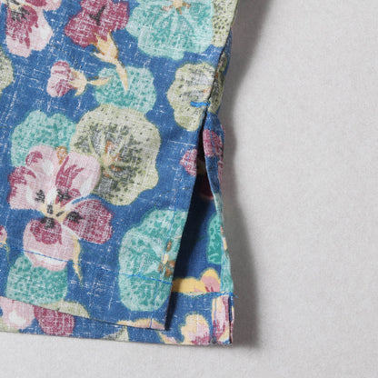 90s フラワー柄 プルオーバー ボタンダウン アロハシャツ