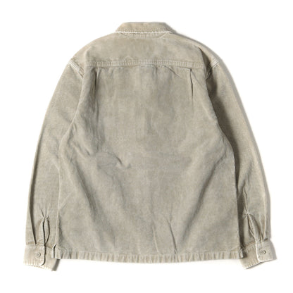 24SS ウォッシュ加工 コーデュロイ フルジップ シャツ(Washed Corduroy Zip Up Shirt)