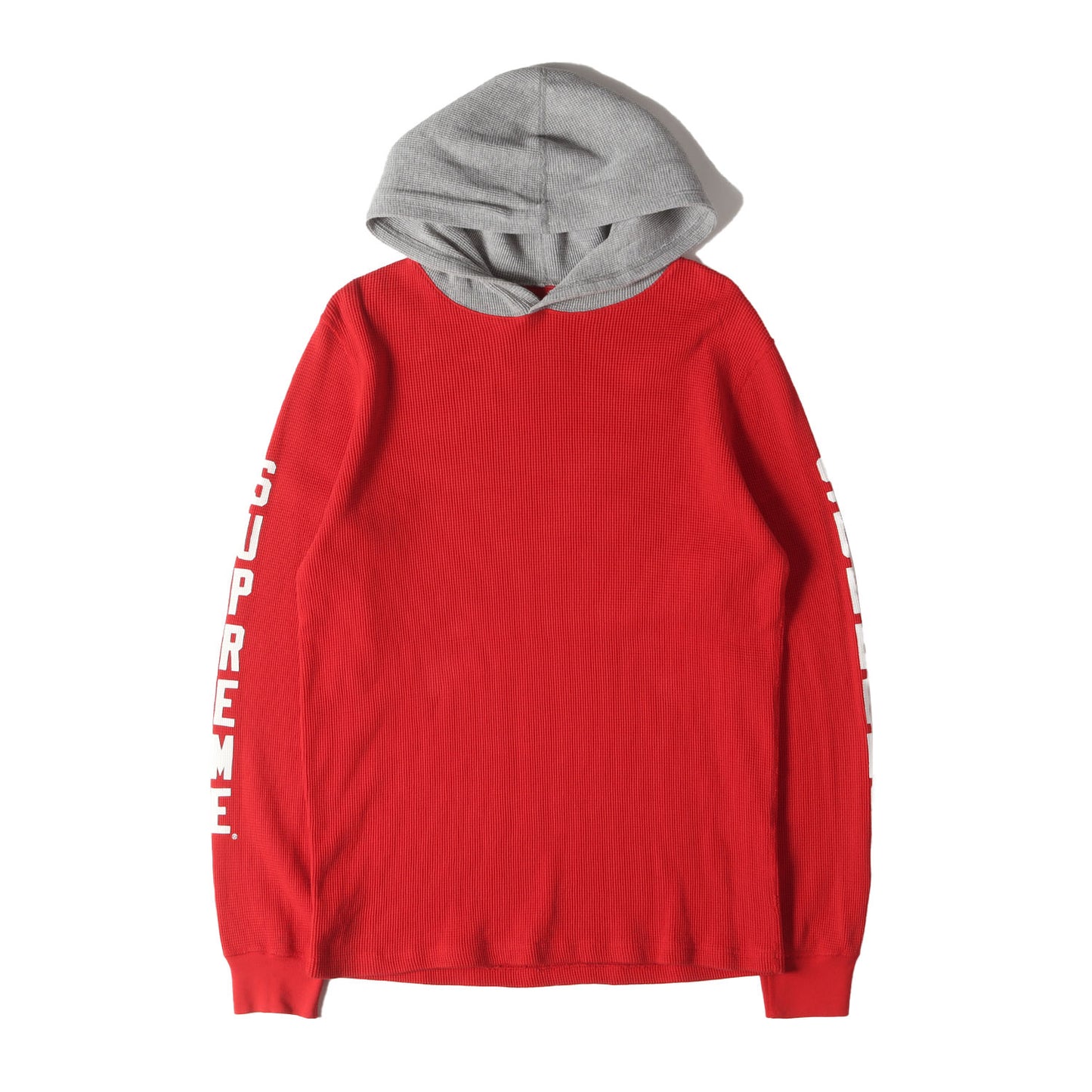袖ロゴ ワッフル サーマル パーカー(Hooded Waffle Thermal)