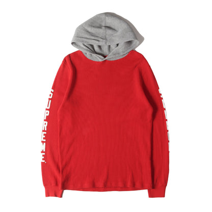 袖ロゴ ワッフル サーマル パーカー(Hooded Waffle Thermal)
