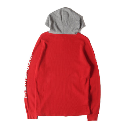 袖ロゴ ワッフル サーマル パーカー(Hooded Waffle Thermal)