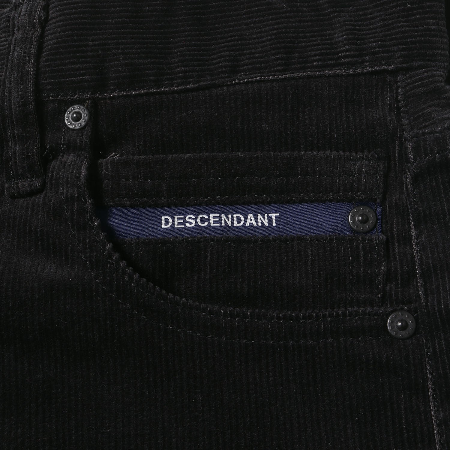 2*1様 【新品未使用】DESCENDANTコーデュロイ パンツBlack DESCENDANT/SHORE CORDUROY BEACH TROUSERS (BLACK)